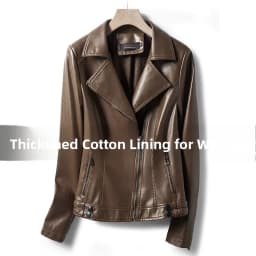 Spring 2026 Short Genuine Leather Jacket Women's Slim Fit Suit Collar Zipper Detailing Commute Style Sheep Skin Coat