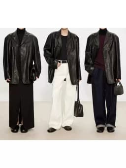 Classic Ultra Soft Black Leather Jacket Women's Casual Style 2026 New High-End Minimalist Silhouette Leisure Suit
