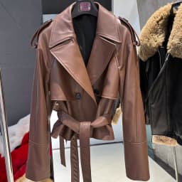 YOLOAgain Real Leather Jacket Women Burgundy Grain Leather Jacket With Belt