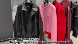 YOLOAgain Drop Shoulder Real Leather Jacket Women Genuine Sheepskin Jacket Coat