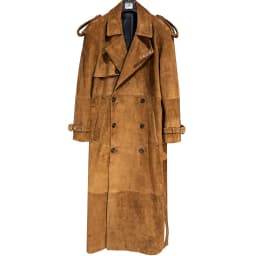 YOLOAgain Real Leather Trench Coat Women Genuine Suede Coat Floor Length 150cm