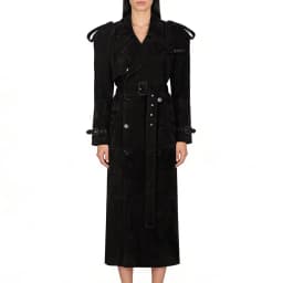 YOLOAgain Real Leather Trench Coat Women Genuine Suede Coat Floor Length 150cm