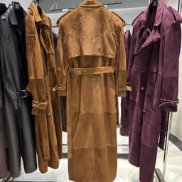 YOLOAgain Real Leather Trench Coat Women Genuine Suede Coat Floor Length 150cm