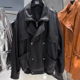 YOLOAgain Oversized Suede Jacket Women Genuine Sheepskin Black Grained Leather Jacket Coat