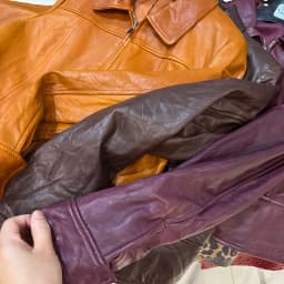 YOLOAgain Women's Cropped Crinkled Genuine Leather Jacket Lapel Collar Short Leather Coat