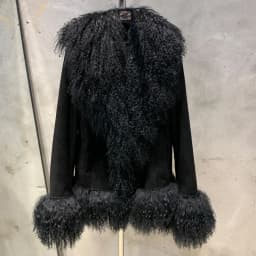 Sheep Fur Leather Coats Women Winter Luxury Mongolian Fur Leather Jackets with Long Sleeve with Natural Mongolian Fur 7251