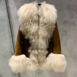 Sheep Fur Leather Coats Women Winter Luxury Mongolian Fur Leather Jackets with Long Sleeve with Natural Mongolian Fur 7251