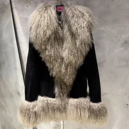 Sheep Fur Leather Coats Women Winter Luxury Mongolian Fur Leather Jackets with Long Sleeve with Natural Mongolian Fur 7251
