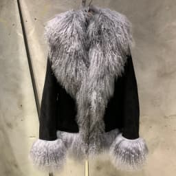 Sheep Fur Leather Coats Women Winter Luxury Mongolian Fur Leather Jackets with Long Sleeve with Natural Mongolian Fur 7251