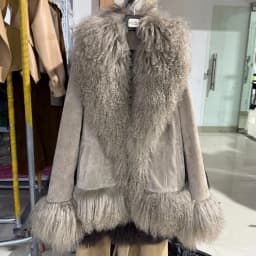 Sheep Fur Leather Coats Women Winter Luxury Mongolian Fur Leather Jackets with Long Sleeve with Natural Mongolian Fur 7251