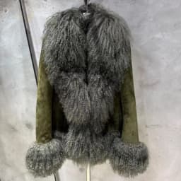 Sheep Fur Leather Coats Women Winter Luxury Mongolian Fur Leather Jackets with Long Sleeve with Natural Mongolian Fur 7251