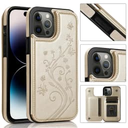 Wallet Butterfly Embossing Slot Magnetic Flip Leather Case For iPhone 16e 16 Pro Max 15 14 13 12 11 SE 2 X XR XS 8 7 Plus Cover