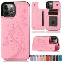 Wallet Butterfly Embossing Slot Magnetic Flip Leather Case For iPhone 16e 16 Pro Max 15 14 13 12 11 SE 2 X XR XS 8 7 Plus Cover