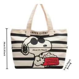 Hot Bandai Snoopy Cute Cartoon Large Capacity Canvas Bag for Female Students To Hold Books Tote Mommy Bag