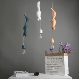 Hanglamp Squirrel Shape Nordic Resin animal Pendant Light LED Indoor decor Hanging Lamp For Dining Room Living Room Kids Room