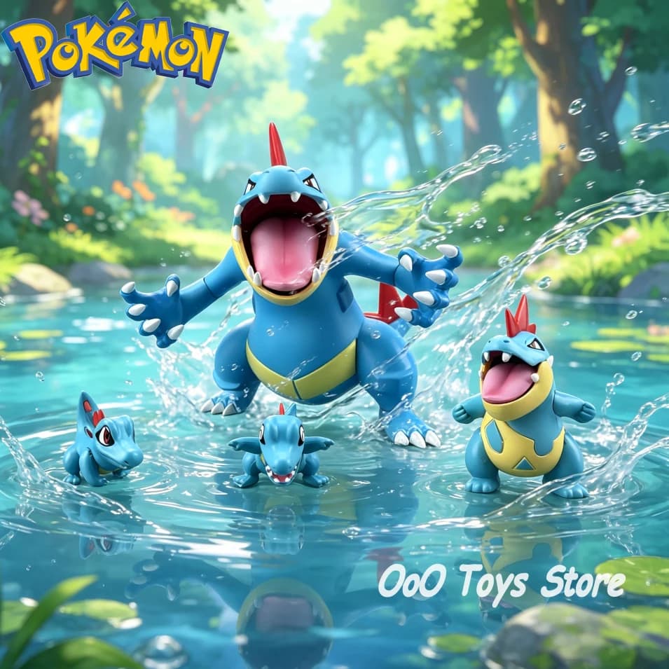Anime Pokemon Figure Feraligatr Evolutionary Group Action Figures Pvc Statue Desktop Ornamen Collection Model Toys Gifts 3-11cm