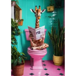 CHENISTORY Paint By Number Animal toilet Landscape Kits Handpainted Picture By Number Drawing On Canvas Home Decoration