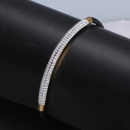 Stainless Steel Magnetic Clasp Bracelet Fashion Jewelry Crystal Rhinestone Charm Leather Wrap Bracelets For Women