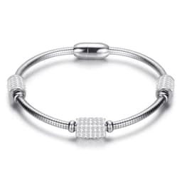 Stainless Steel Magnetic Clasp Bracelet Fashion Jewelry Crystal Rhinestone Charm Leather Wrap Bracelets For Women