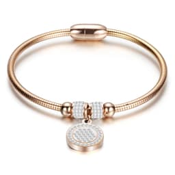 Stainless Steel Magnetic Clasp Bracelet Fashion Jewelry Crystal Rhinestone Charm Leather Wrap Bracelets For Women