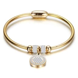 Stainless Steel Magnetic Clasp Bracelet Fashion Jewelry Crystal Rhinestone Charm Leather Wrap Bracelets For Women