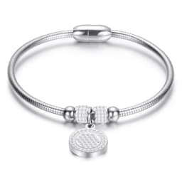 Stainless Steel Magnetic Clasp Bracelet Fashion Jewelry Crystal Rhinestone Charm Leather Wrap Bracelets For Women