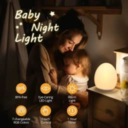New Egg Shape Night Ambient Light RGB Control Touch Dimmable Lamp USB Rechargeable Portable Table for Bedside Lamps Night Lamp
