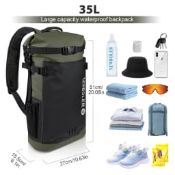 Swimming PVC Pack Dry Bag Backpack for Women Men 35L Waterproof Shoulder Kayak Trekking Drifting Rafting Surfing Boating Bag