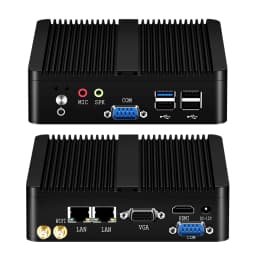 XCY Fanless Mini PC Intel Celeron J1900 Quad Cores Gigabit Ethernet 4x USB HDMI VGA Display Support WiFi Windows Linux/Ubuntu