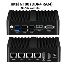 4 Ethernet Mini PC Intel N100 N2830 J1900 J4125 N5105 CPUs X86 Firewall Router Pfsense OPNSENSE Windows Linux Virtual Machine