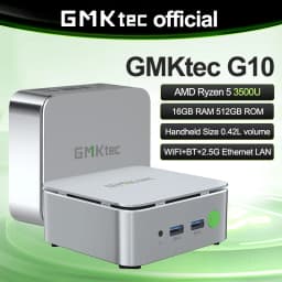 GMKtec G10 AMD Ryzen5 3500U Mini Pc Dual Channel DDR4 2400MT/s NVMe SSD Win 11 Pro WiFi BT 2.5Gbps LAN Desktop Office Computer