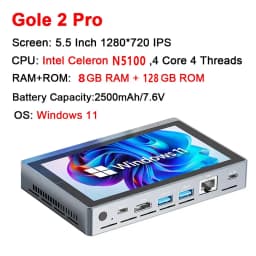 Higole Gole 2 Pro 5.5'' Mini PC Intel N5100/N5095 Windows 11 WiFi5 8/16 128/256G 4K Windows Tablet Desktop PC Mini Computers
