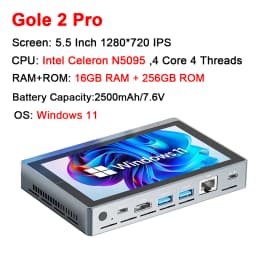 Higole Gole 2 Pro 5.5'' Mini PC Intel N5100/N5095 Windows 11 WiFi5 8/16 128/256G 4K Windows Tablet Desktop PC Mini Computers