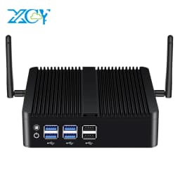 XCY Fanless Mini PC Intel Core I7 4500U I5 4200U Gigabit Ethernet HDMI VGA Display 8x USB Ports Support WiFi Windows Linux