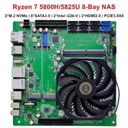 Topton 11-Bay NAS Gaming Motherboard AMD Ryzen 9 5900HX ES 5825U 5600U 3xM.2 NVMe 8*SATA 2.5G I226-V LAN DDR4 Firewall Mini ITX