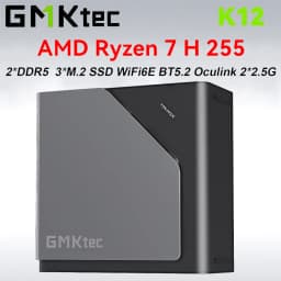 GMKtec K12 AMD Ryzen 7 H 255 Gaming Mini PC 2*DDR5 3*PCIe SSD WiFi6E BT5.2 2*.5G LAN OCulink Desktop MINI PC Gamer Computer