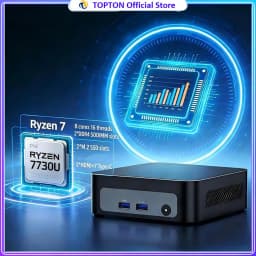 Topton Palm Gaming Mini PC AMD Ryzen 7 7730U 5825U 5800U R5 7530U 5600U Metal Nuc NVMe DDR4 Desktop Windows 11 Office Computer