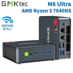 GMKtec M6 Ultra Gaming Mini PC AMD Ryzen 5 7640HS (Upgraded 6600H/6800H) Desktop Mini Computers WiFi 6/BT 5.2, Triple 4K Display