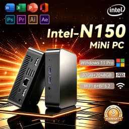 MINI PC Intel N150 Windows 11 Pro Portable Gaming PC 16GB 32GB RAM 1TB 2TB SSD Mini PC Computer Office Gamer Wifi6 BT5.2 Desktop