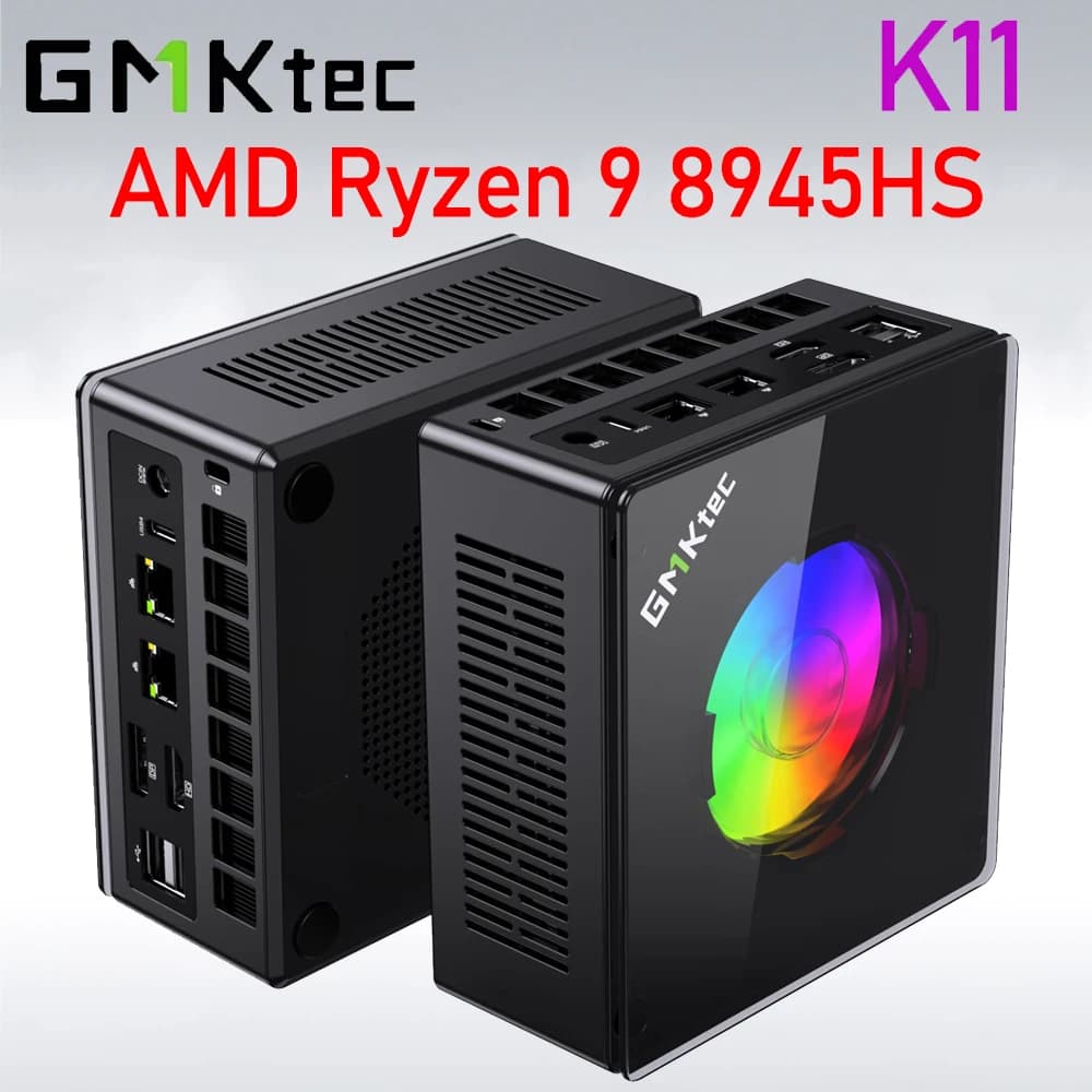 GMKtec K11 AMD Ryzen 9 8945HS Gaming Mini PC Windows 11 Pro Radeon 780M DDR5 5600MHz M.2 2280 SSD WIFI6 BT5.2 Gamer Computer