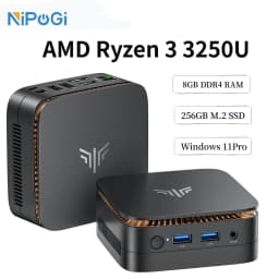 NIPOGI Mini PC AMD Ryzen 3 3250U Desktop Mini Computers 8GB RAM 256GB M.2 SSD WiFi 5, BT 4.2,DUAL 4K Display Windows 11 Pro