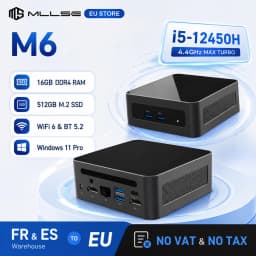 MLLSE M6 Mini PC Intel Core i5-12450H CPU 16GB RAM 512GB SSD WiFi6 BT5.2 Windows 11Pro Mini Desktop Computer