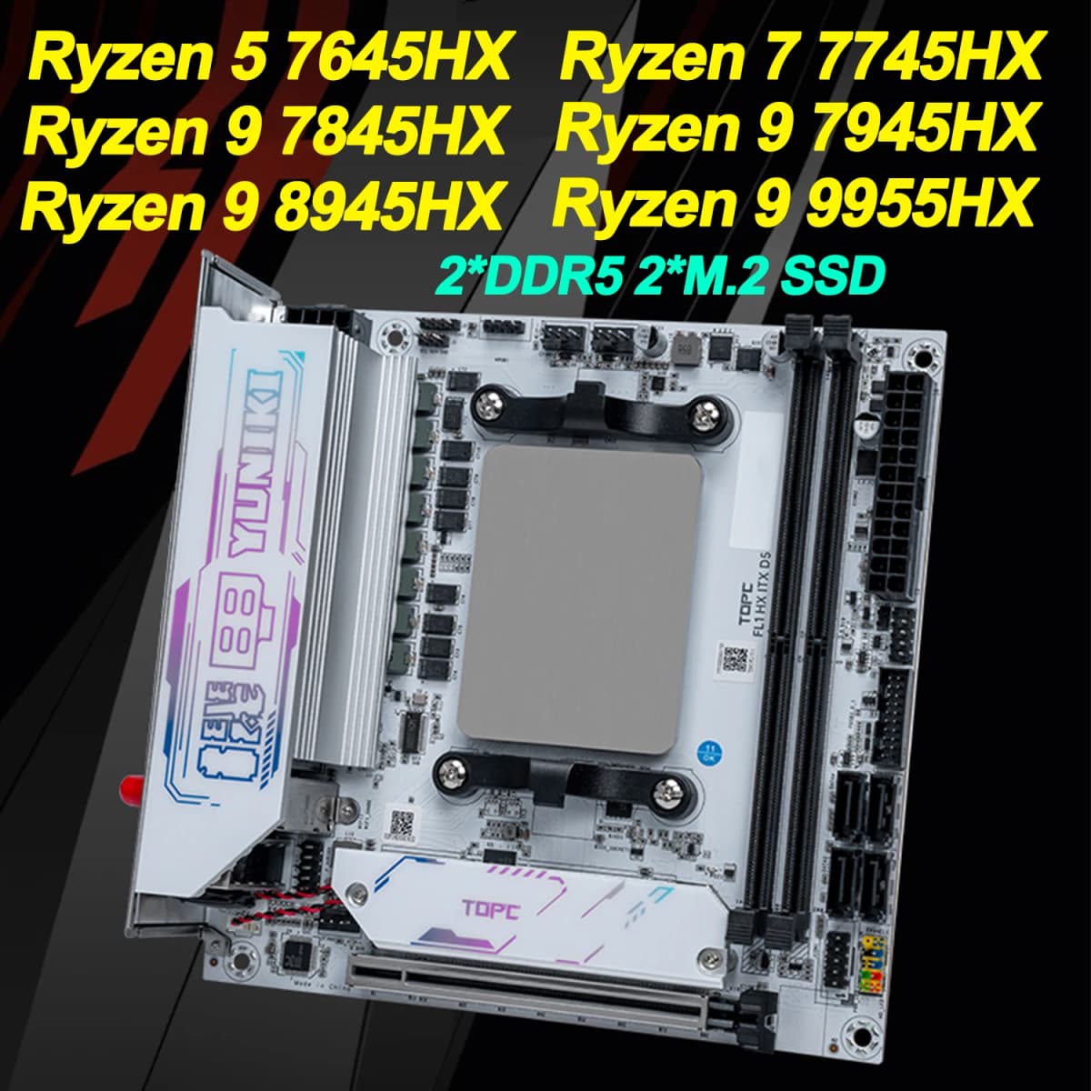 AMD Ryzen 7 7745HX Ryzen 9 7845HX/7945HX/8945HX/9955HX Gaming Motherboard R5 7645HX 2*DDR5 2*M.2 SSD 4*SATA3.0 WiFi BT Computer