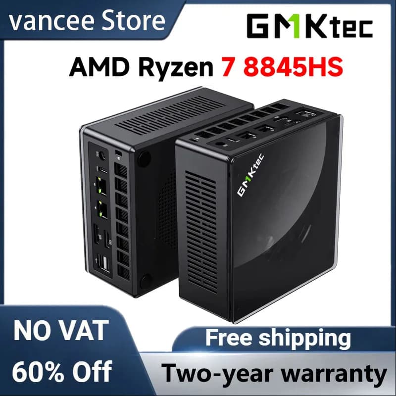 GMKtec K8 Plus Ryzen 7 8845HS Mini PC Windows11 Pro DDR5 128GB 5600MT/s PCIe4.0 4TB NVMe SSD WiFi6 BT5.2 Desktop Gaming Computer