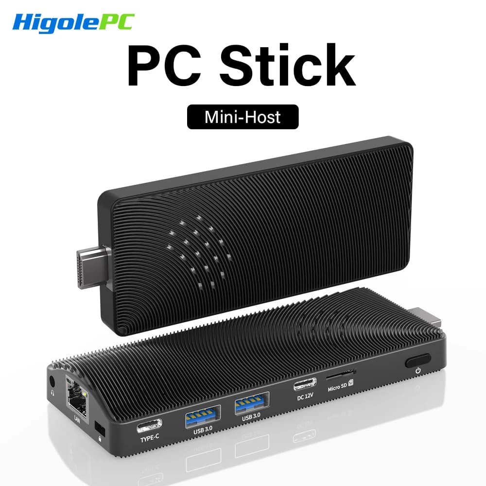 Fanless Mini PC Stick Win 11 Pro, Celeron J4105 8GB RAM 128GB eMMC Desktop Computer Stick,Support 4K HDMI, RJ45 Gigabit Ethernet