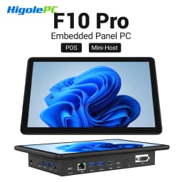 HIGOLEPC All-in one PC Win 11 Pro Celeron N5095 8GB RAM/128GB ROM 10.1 Inch Touchscreen Mini pc Without Battery,Dual RS232 HDMI,