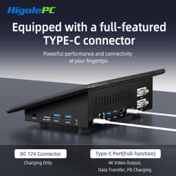 HIGOLE Mini PC Celeron N5095 8GB RAM/128GB ROM 10.1 Inch Touchscreen Mini Computer Dual RS232 HDMI,Auto-Boot Mini Desktop PC