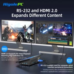 HIGOLE Mini PC Celeron N5095 8GB RAM/128GB ROM 10.1 Inch Touchscreen Mini Computer Dual RS232 HDMI,Auto-Boot Mini Desktop PC