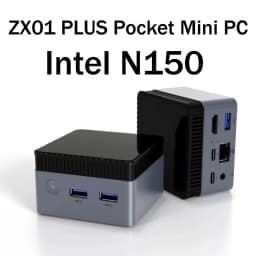 SZBOX ZX01 PLUS Pocket Mini PC Intel N150 LPDDR5 12GB M.2 SSD Type-C Office Desktop Gamer Computer Wifi5 BT5.0 Windows 11 PRO