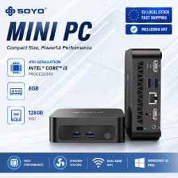 SOYO Y5 Mini PC 4th Gen Intel Core I3 8GB RAM 128GB SSD Windows 10 PRO Bluetooth WIFI5 Supports 4K Display Mini Computer